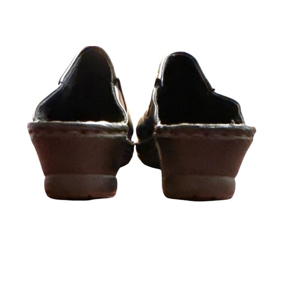 Josef Seibel Women Black Leather Slip-On Clogs Size 42‎ Comfort European Size 11 - Picture 11 of 14